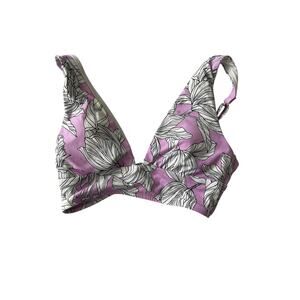 FRESHWATER, SIZE M, PURPLE TROPICAL BIKINI TOP